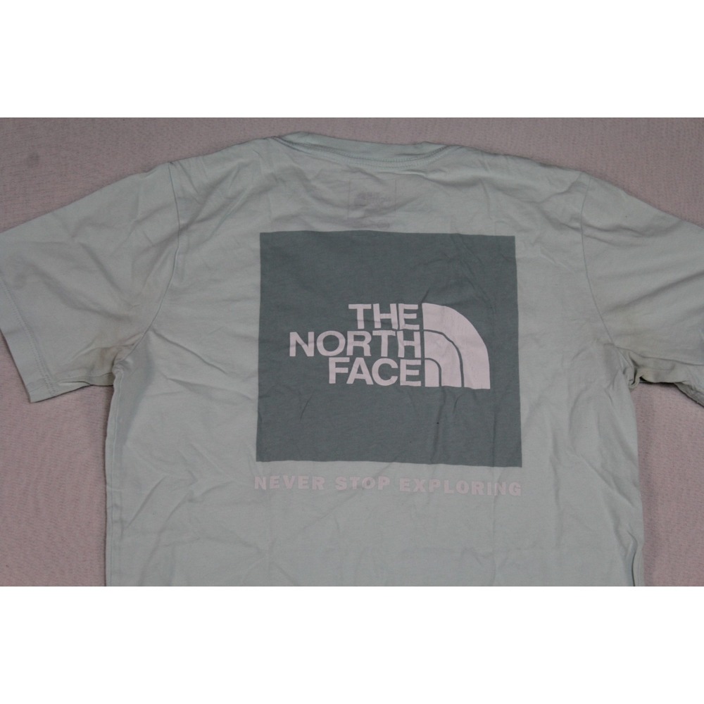 The North Face T-Shirt Womens XS Teal Good Crew Neck Short Sleeve Graphic Logo - Picture 3 of 10